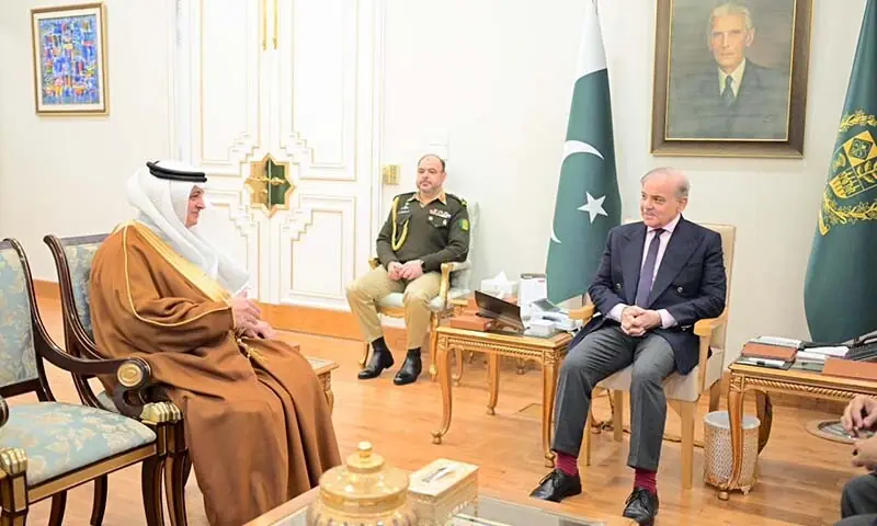 Prime Minister Shehbaz Sharif has a meeting with Saudi Ambassador Nawaf bin Saeed Ahmad Al-Malkiy at Prime Minister House in Islamabad on December 31. — Photo courtesy PMO