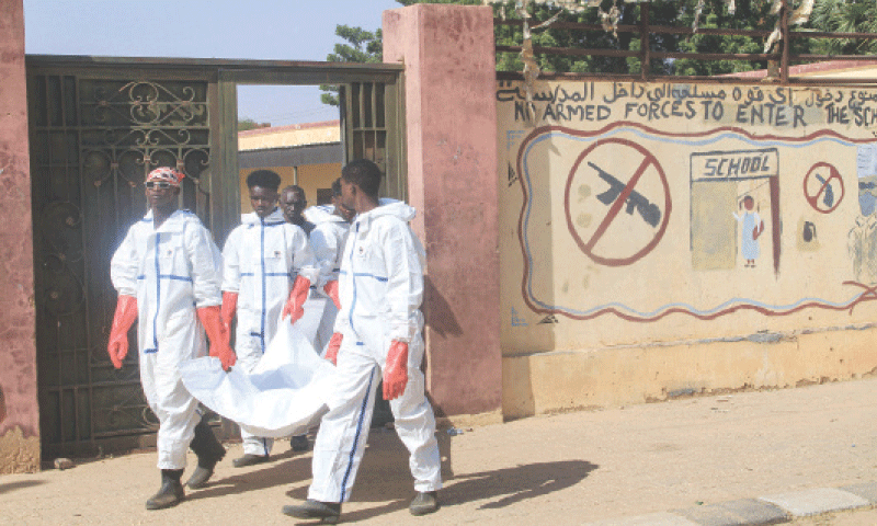 BODIES from emergency burial sites inside a school are being taken to public cemeteries in Khartoum.&mdash;AFP