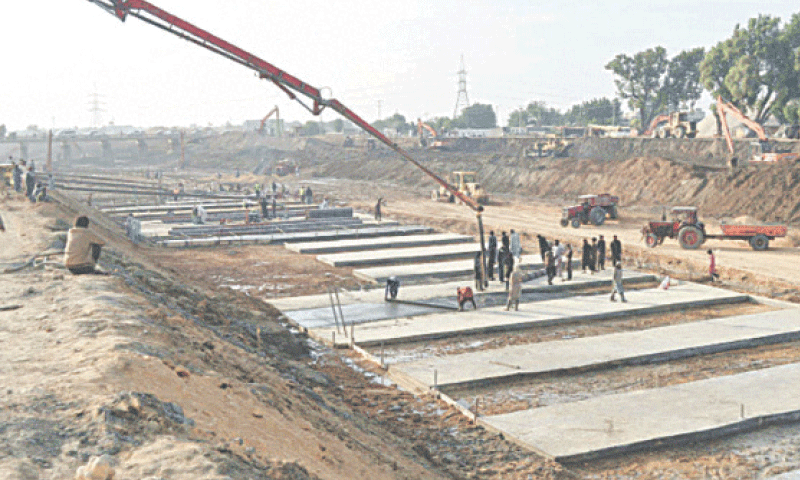 Work on the KB Feeder lining is in progress.&mdash;File photo