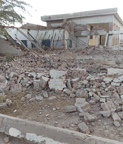   A view of the place where the school stood in North Waziristan.—Dawn   