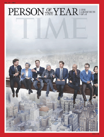 The cover of TIME Magazine announcing “Architects of AI” as the 2025 TIME Person of the Year.—AFP