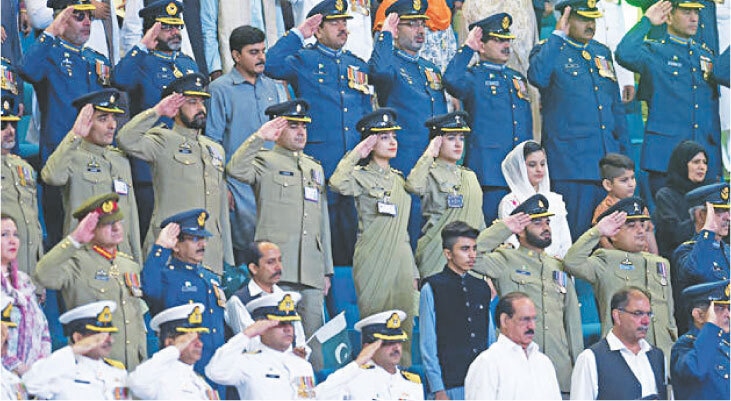 Pakistani armed forces officials pictured on August 14, 2017: different services (army, navy, air force) have different cultures, communication protocols and priorities | AFP