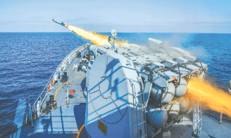 A Pakistan Navy ship successfully engaged highly manoeuvrable aerial targets.
