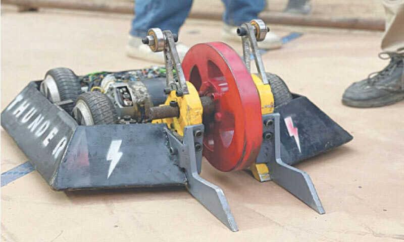 A robotic design displayed at the &lsquo;Robo Fiesta 8&rsquo; in Taxila on Saturday. &mdash; Dawn