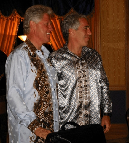 FORMER US president Bill Clinton with Jeffrey Epstein in an image released by the Justice Department.&mdash;Reuters