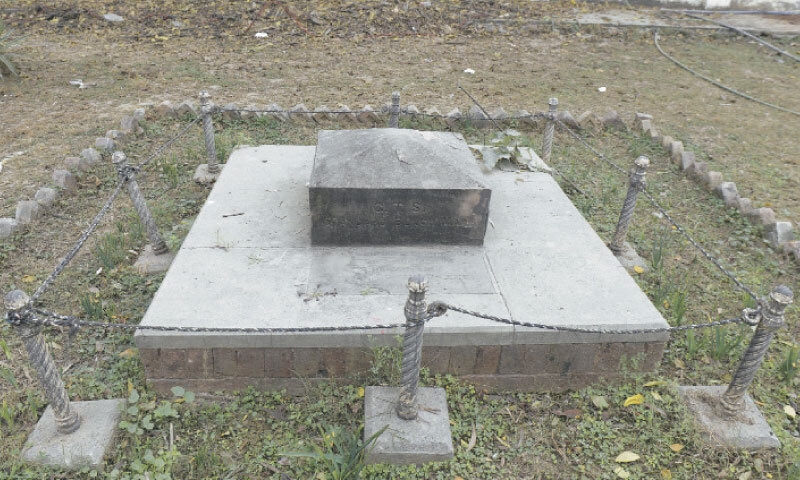 Stone marking sea level installed by British forces for mapping purposes.