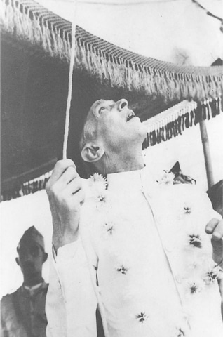 OUR great leader hoists the flag at the All India Muslim Students Federation meeting in Kanpur.