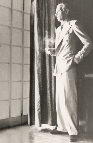    Quaid-i-Azam at his favourite residence on Mount Pleasant Road in Bombay.