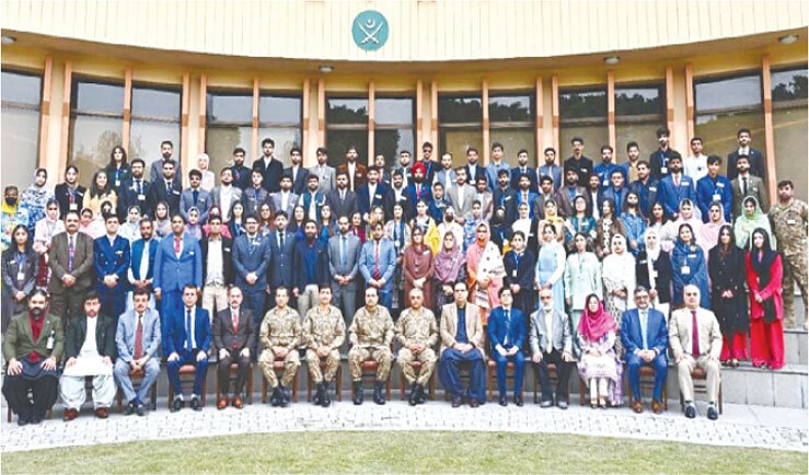 CHIEF of Defence Forces Field Marshal Asim Munir poses with participants of the 18th National Workshop on Balochistan at the General Headquarters in Rawalpindi.&mdash;PPI