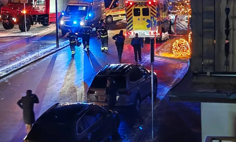 Emergency services are seen at the site of an explosion at Swiss ski resort town Crans Montana, in Switzerland on January 1, 2026. &mdash; photo courtesy Blick