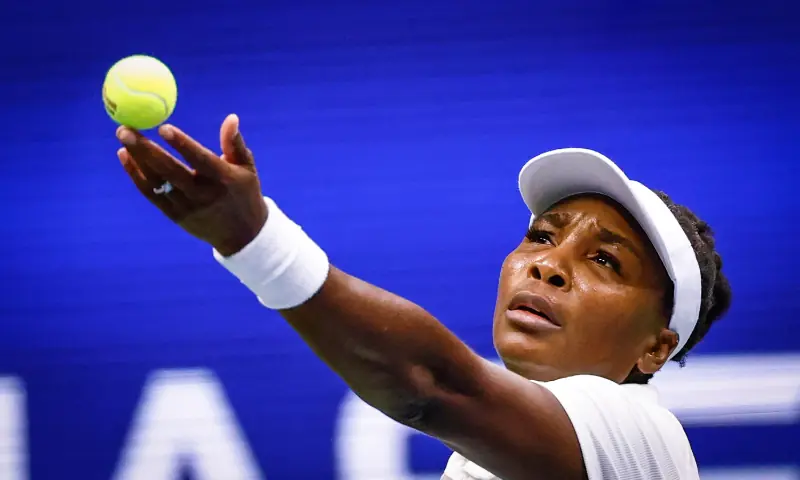 USA&rsquo;s Venus Williams serves to Czech Republic&rsquo;s Karolina Muchova during their women&rsquo;s singles first round tennis match on day two of the US Open tennis tournament at the USTA Billie Jean King National Tennis Center in New York City, on August 25, 2025. &mdash; AFP/File