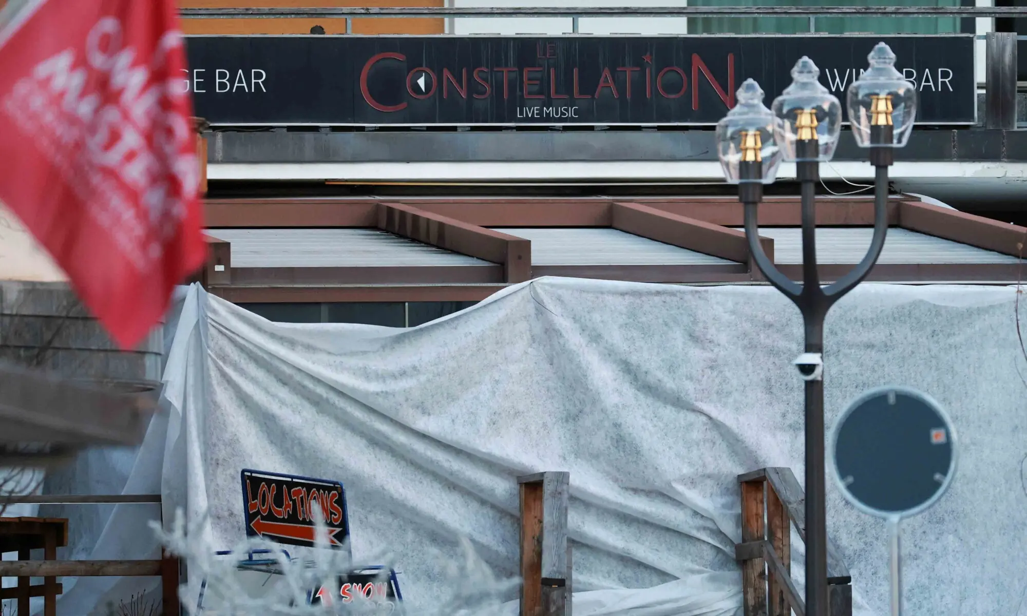 The exterior of the &ldquo;Le Constellation&rdquo; bar is covered, after a fire and explosion during a New Year&rsquo;s Eve party where several people died and others were injured, according to Swiss police, in the upscale ski resort of Crans-Montana in southwestern Switzerland, January 2, 2026. &mdash; Reuters