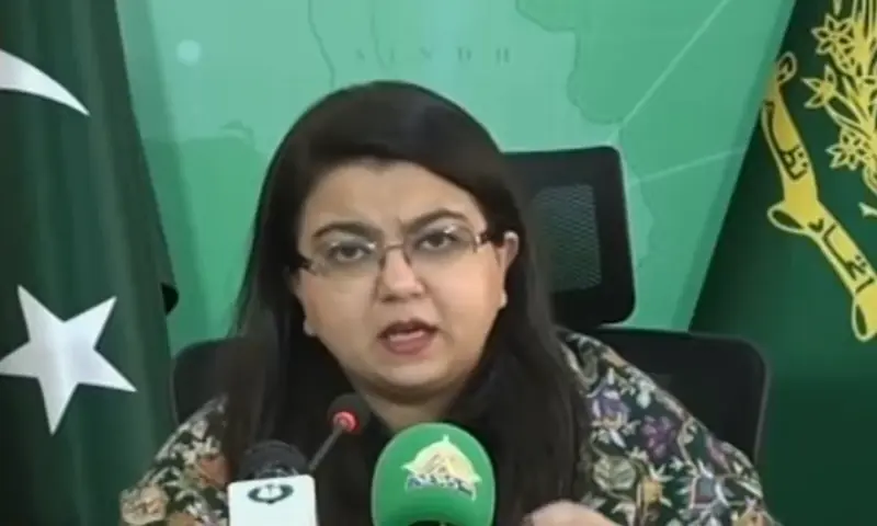 Federal IT minister Shaza Khawaja Fatima addressing a press conference in Islamabad on Jan 2, 2025. &mdash; Geo News/Youtube