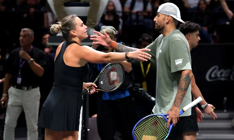 Australia’s Nick Kyrgios and Belarus’ Aryna Sabalenka after their ‘Battle of the Sexes’ match at the Coca-Cola Arena, Dubai, United Arab Emirates on December 28, 2025. — Reuters/File Australia’s Nick Kyrgios and Belarus’ Aryna Sabalenka after their ‘Battle of the Sexes’ match at the Coca-Cola Arena, Dubai, United Arab Emirates on December 28, 2025. — Reuters/File