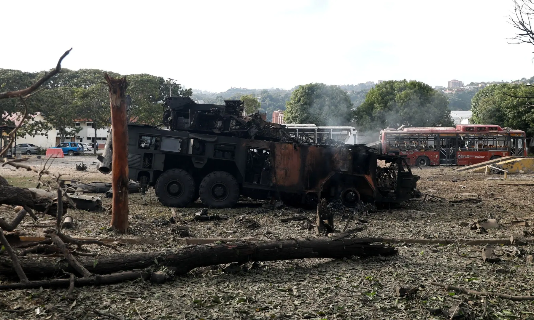 A destroyed anti-aircraft unit at La Carlota military air base, after the US has struck Venezuela and captured its President Nicolas Maduro, in Caracas, Venezuela on January 3, 2026. &mdash;Reuters