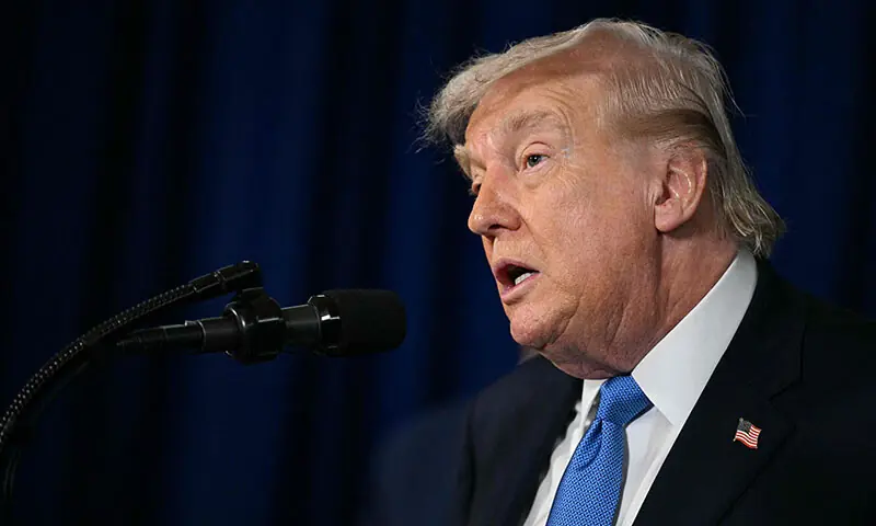 US President Donald Trump speaks to the press following US military actions in Venezuela, at his Mar-a-Lago residence in Palm Beach, Florida, on January 3. &mdash; AFP