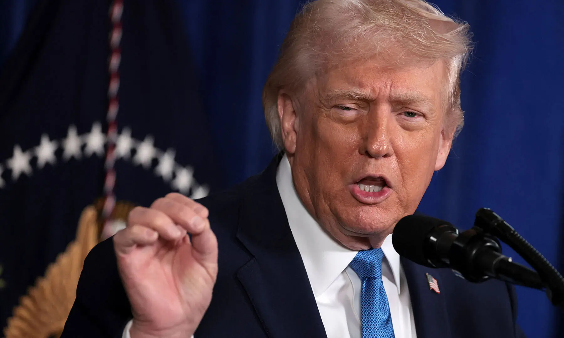 US President Donald Trump speaks to the press following US military actions in Venezuela, at his Mar-a-Lago residence in Palm Beach, Florida, the US on January 3. — AFP