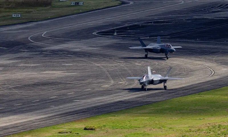 US Air Force F-35 Lightning II fighter jets taxi on the tarmac at the former Roosevelt Roads naval base. —Reuters US Air Force F-35 Lightning II fighter jets taxi on the tarmac at the former Roosevelt Roads naval base. —Reuters