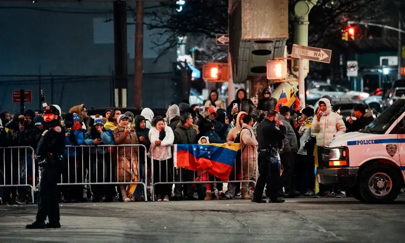 Venezuelan immigrants gather near the Metropolitan Detention Centre in Brooklyn (MDC Brooklyn) after the United States struck Venezuela and captured its President Nicolas Maduro and his wife Cilia Flores overnight, in New York City, US on January 3, 2026. &mdash; Reuters