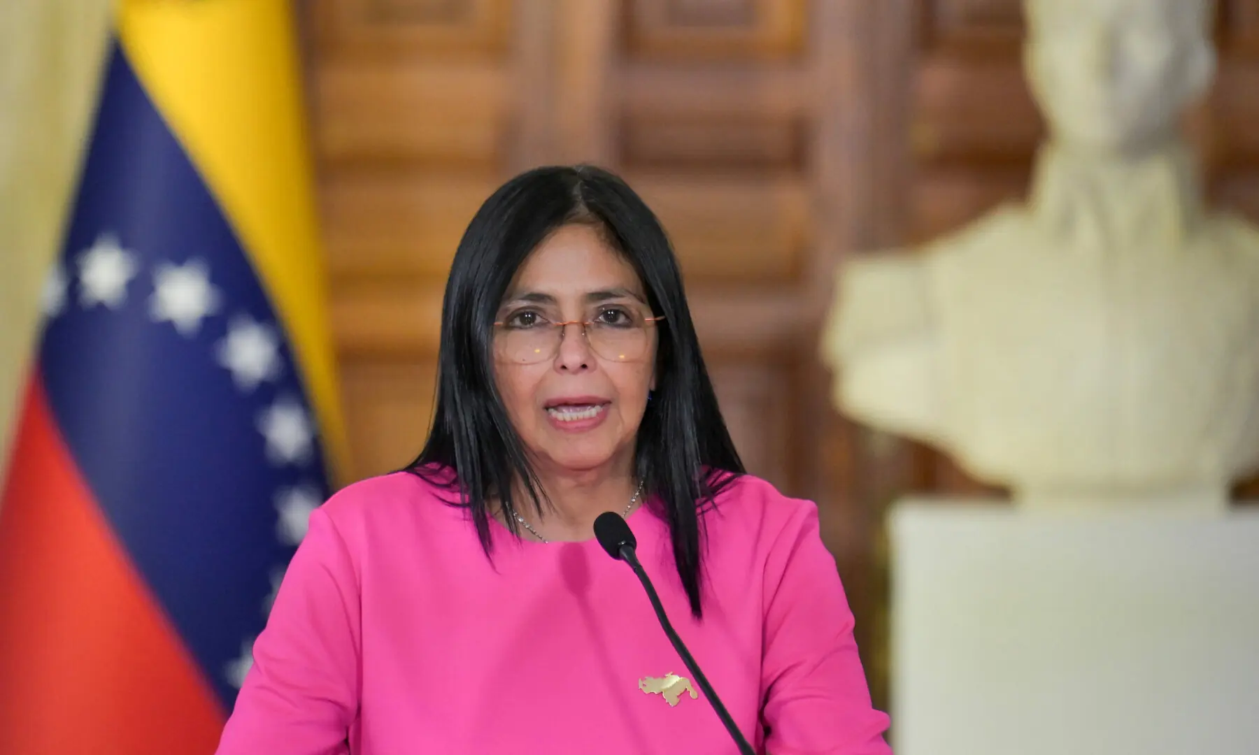Venezuela&rsquo;s Vice President Delcy Rodriguez speaks during a press conference in Caracas on Aug 11, 2025. &mdash; AFP/File