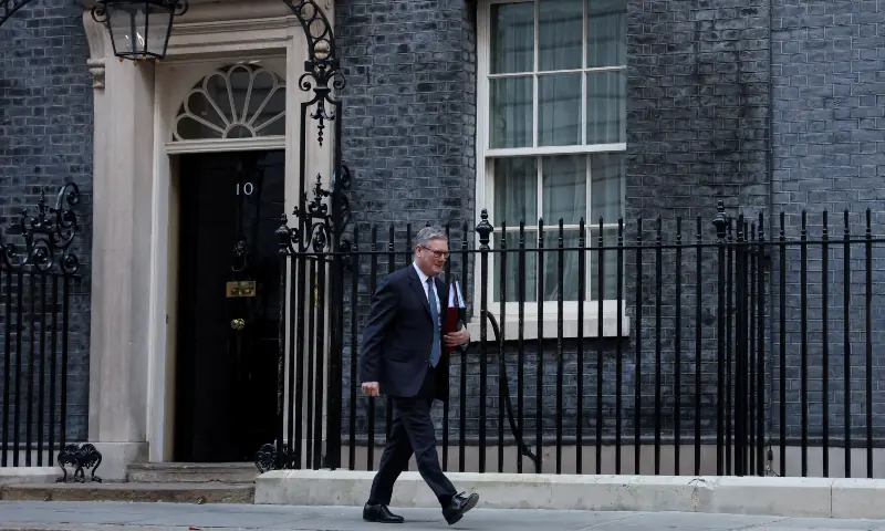 British Prime Minister Keir Starmer leaves 10 Downing Street, on the day Chancellor of the Exchequer Rachel Reeves is to present the Autumn Budget Statement to Parliament, in London, Britain on November 26, 2025. &mdash; Reuters/File