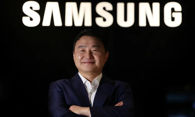 TM Roh, co-CEO who oversees mobile phones, TVs and home appliances at Samsung Electronics, poses for photographs before an interview with Reuters at the company&rsquo;s headquarters in Suwon, South Korea, on Dec 23, 2025. &mdash; Reuters