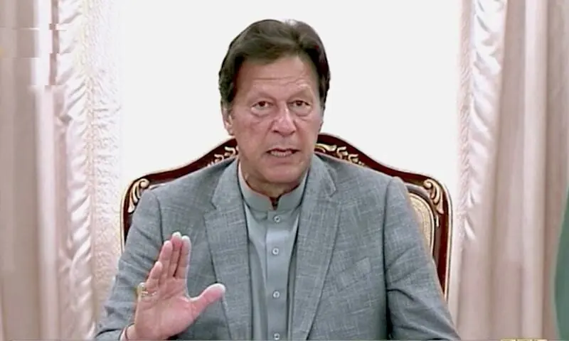 In this file photo from March 2020, former prime minister Imran Khan speaks to senior journalists in Islamabad. — DawnNewsTV/File In this file photo from March 2020, former prime minister Imran Khan speaks to senior journalists in Islamabad. — DawnNewsTV/File