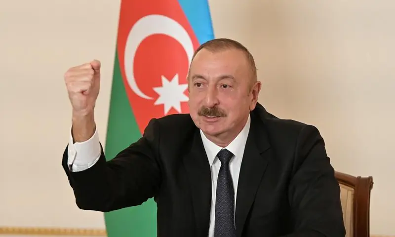 In this Oct 26, 2020 file photo, Azerbaijan’s President Ilham Aliyev gestures as he speaks during an address to the nation in Baku, Azerbaijan. — Reuters In this Oct 26, 2020 file photo, Azerbaijan’s President Ilham Aliyev gestures as he speaks during an address to the nation in Baku, Azerbaijan. — Reuters