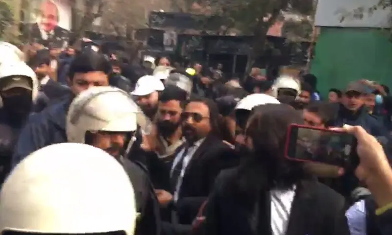 YouTuber Rajab Butt appears before a Lahore sessions court on Jan 6, 2026. &mdash; DawnNewsTV
