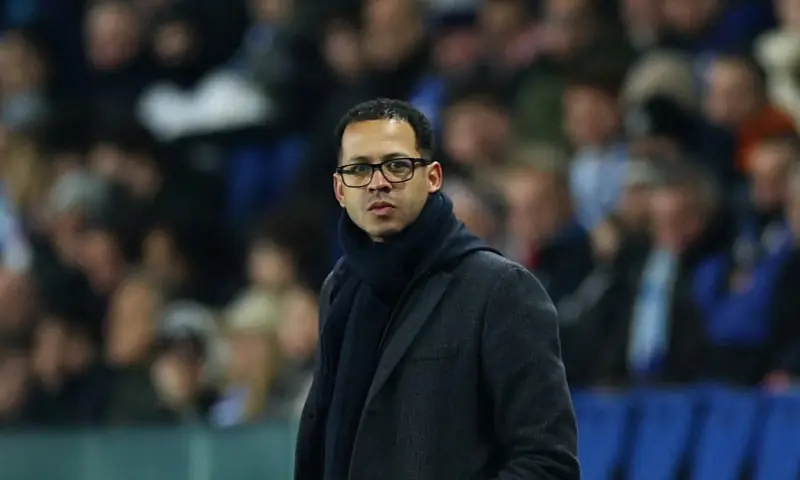 RC Strasbourg coach Liam Rosenior during the UEFA Conference League match at the  Stade de la Meinau, Strasbourg, France on December 18, 2025. &mdash; Reuters