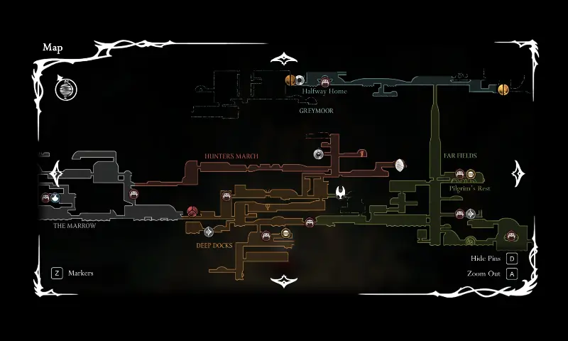 Map details with markers for interesting things. &mdash; screengrab by author