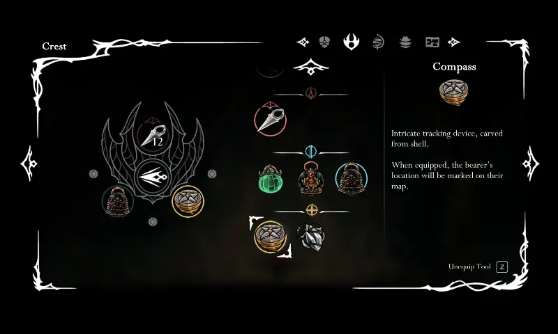 A Crest with Tools equipped. &mdash; screengrab by author