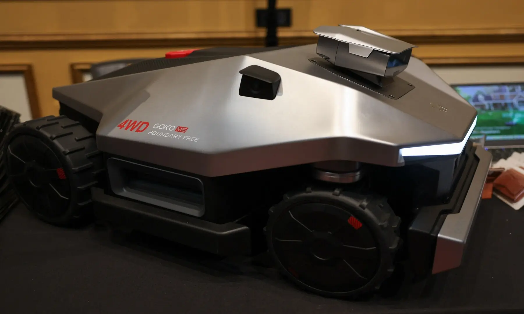 The RobotPlusPlus GOKO M6 robotic mowers is displayed during Pepcom ahead of the annual Consumer Electronics Show (CES) in Las Vegas, Nevada on January 5, 2026. &mdash; Patrick T. Fallon / AFP