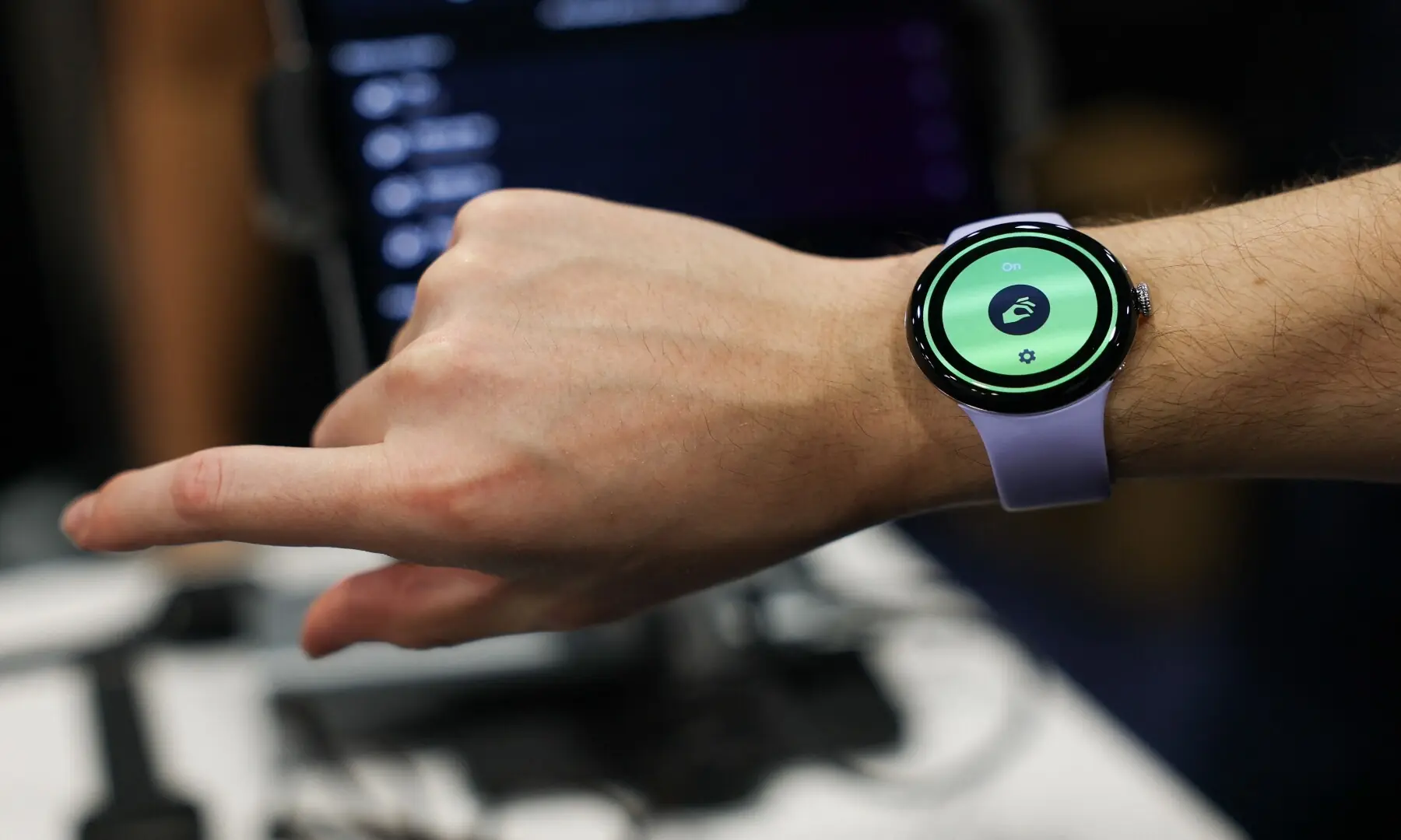 The Doublepoint gesture control interface for smart watches is demonstrated during CES Unveiled ahead of the Consumer Electronics Show (CES) in Las Vegas, Nevada on January 4, 2026.  &mdash; Patrick T. Fallon / AFP