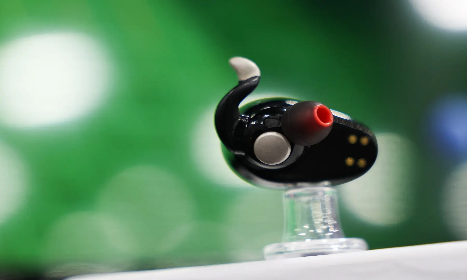 A Naqi Logix neural interface earbud is displayed during CES Unveiled ahead of the Consumer Electronics Show (CES) in Las Vegas, Nevada on January 4, 2026. &mdash; Patrick T. Fallon / AFP