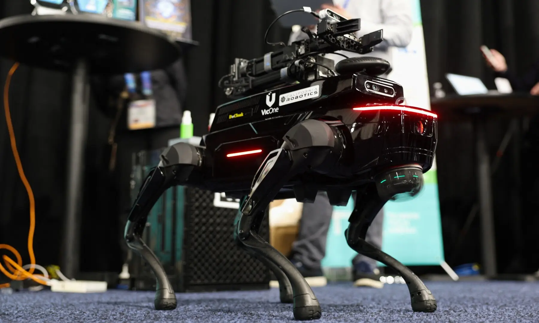 DeCloak security privacy software is demonstrated on a California Robotics robot during CES Unveiled ahead of the Consumer Electronics Show (CES) in Las Vegas, Nevada on January 4, 2026. &mdash; Patrick T. Fallon / AFP