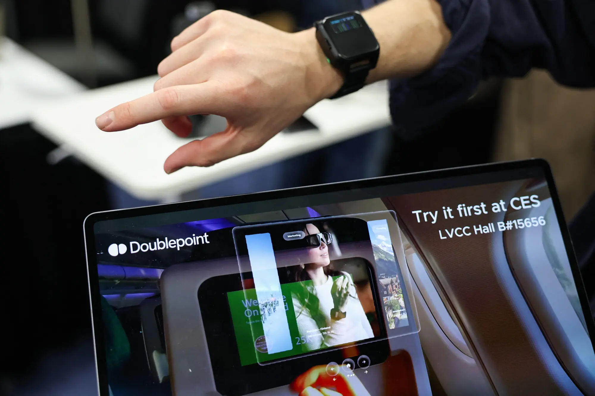 The Doublepoint gesture control interface for smart watches is demonstrated during CES Unveiled ahead of the Consumer Electronics Show (CES) in Las Vegas, Nevada on January 4, 2026. &mdash; Patrick T. Fallon / AFP