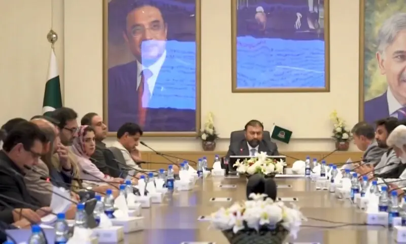 Balochistan Chief Minister Mir Sarfraz Bugti chairs a meeting of the provincial cabinet on Friday. &mdash; Screenshot via @dpr_gob/X