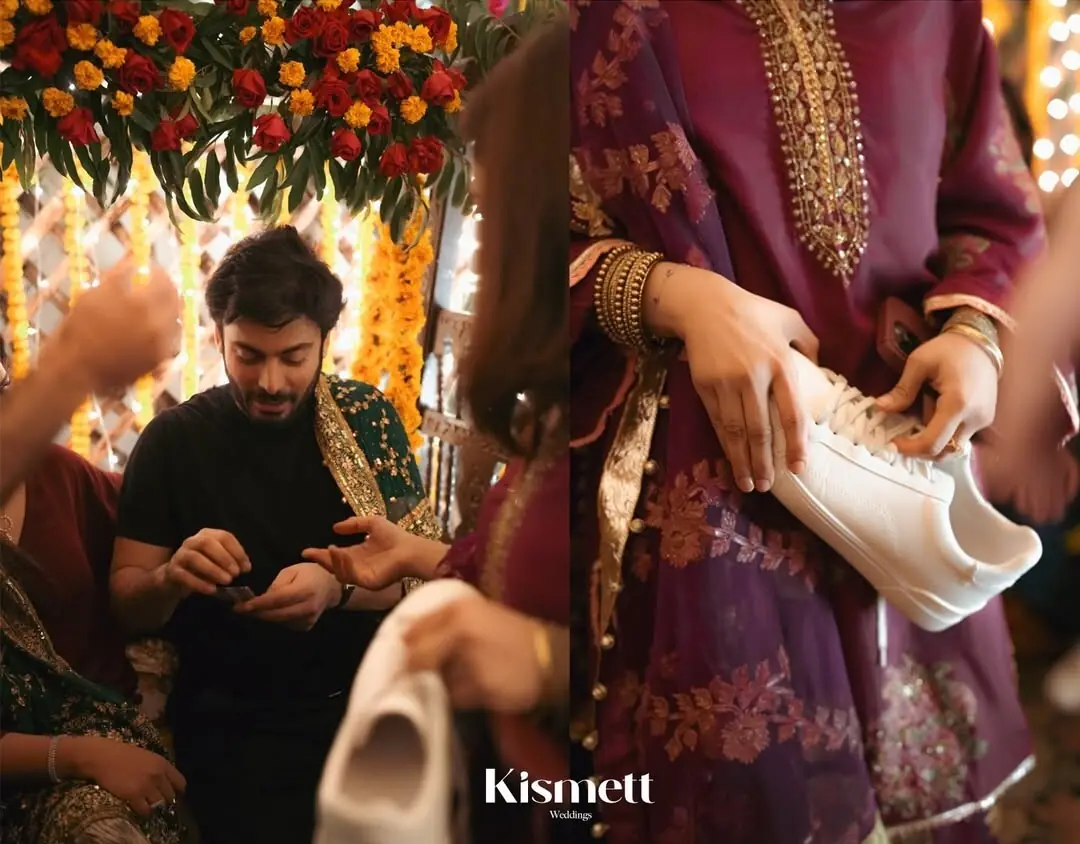 The &lsquo;groom&rsquo; paying to get his shoes back. Photo: Kismet Weddings/Instagram