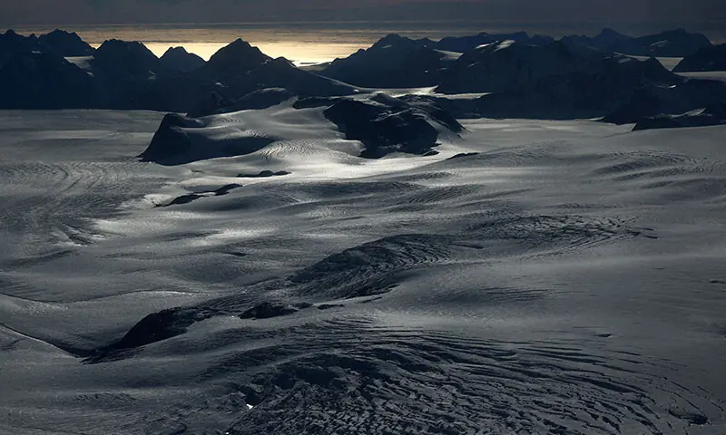An aerial view shows western Greenland on September 16, 2025. &mdash; Reuters/File
