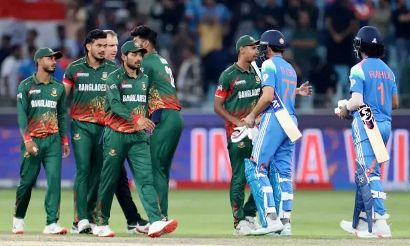 India’s Shubman Gill and KL Rahul shakes hands with Bangladesh players after winning a match in ICC Men’s Champions Trophy between Bangladesh and India at Dubai International Stadium, Dubai on Feb 20, 2025. — Reuters/File India’s Shubman Gill and KL Rahul shakes hands with Bangladesh players after winning a match in ICC Men’s Champions Trophy between Bangladesh and India at Dubai International Stadium, Dubai on Feb 20, 2025. — Reuters/File