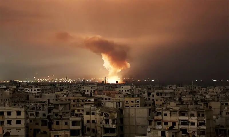 Smoke billows following a regime air strike on the besieged Eastern Ghouta region on the outskirts of the capital Damascus on Feb 25, 2018. ─ AFP/ File
