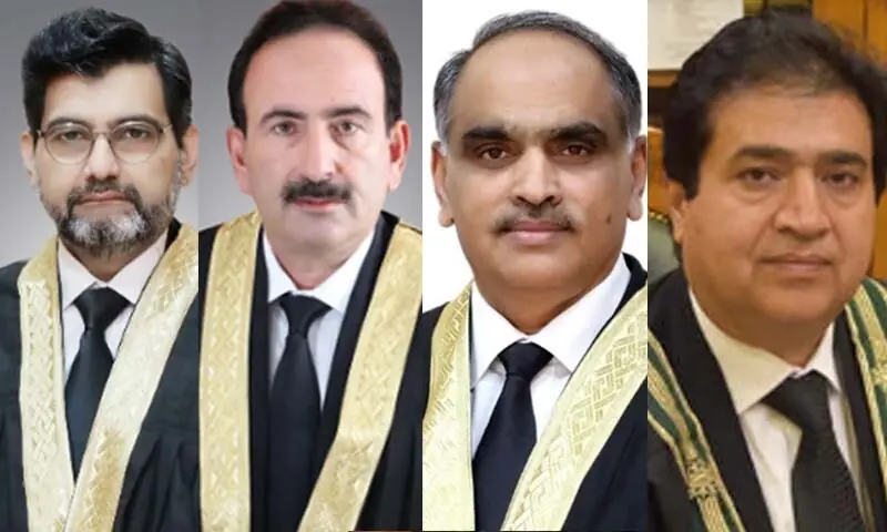 A combination photo of Justices Muhammad Azam Khan, Muhammad Asif, Inaam Ameen Minhas and Najamuddin Mengal (L-R). — Photo courtesy IHC and BHC website A combination photo of Justices Muhammad Azam Khan, Muhammad Asif, Inaam Ameen Minhas and Najamuddin Mengal (L-R). — Photo courtesy IHC and BHC website