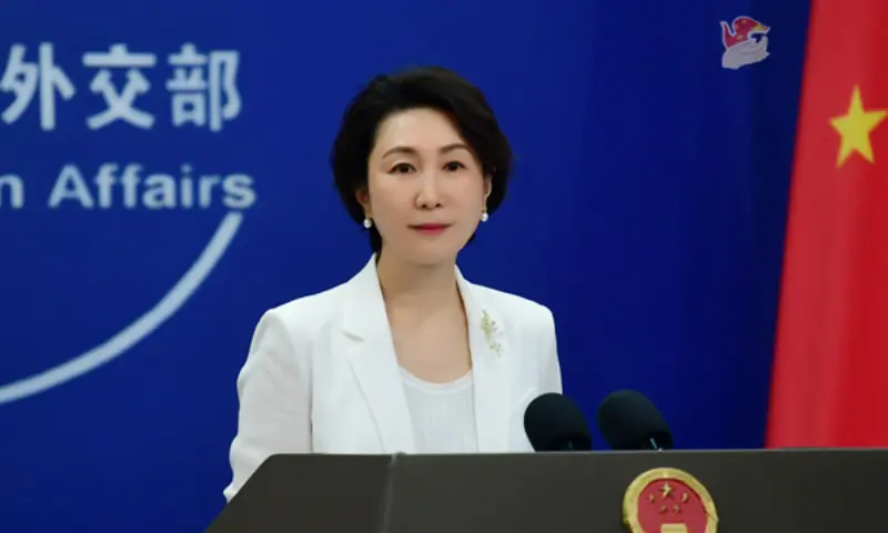 Foreign Ministry Spokesperson Mao Ning addresses a press conference on January 12. &mdash; Foreign Ministry of China