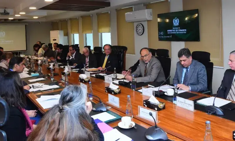 The Economic Coordination Committee (ECC) of the cabinet meets under the chairmanship of Finance Minister Muhammad Aurangzeb in Islamabad on Dec 18. &mdash; Photo courtesy Ministry of Finance/X/File