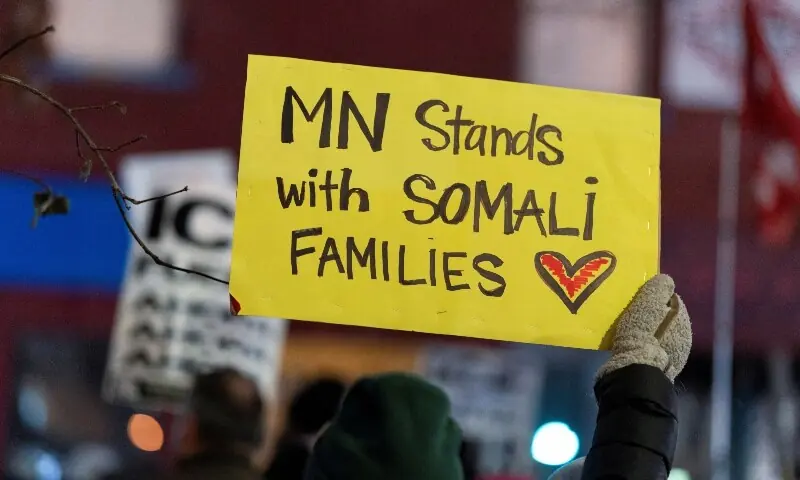Demonstrators rally in protest against Immigration and Customs Enforcement (ICE), amid a reported federal immigration operation targeting the Somali community, in Minneapolis, Minnesota, US December 8, 2025. &mdash; Reuters/File