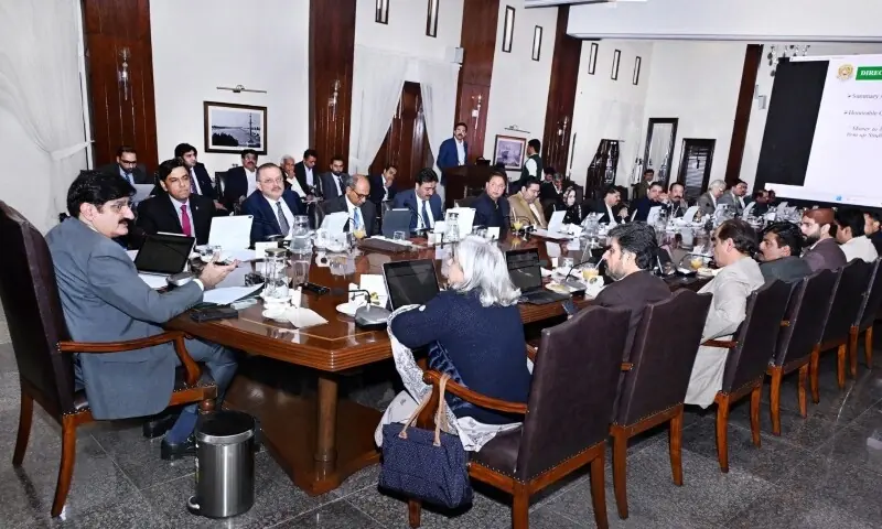 Sindh Chief Minister Syed Murad Ali Shah presides over a cabinet meeting at CM House. &mdash; Photo via X/@SindhCMHouse