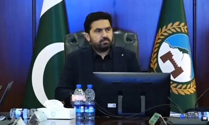 Chief Minister Sohail Afridi chairs a high-level meeting for review of Safe City Project on January 13. &mdash; Screengrab from video via X/@GovernmentKP