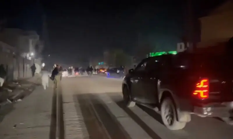 Screengrab of a video, showing police action outside the Adiala jail on Jan 13, 2026. — Haleem Adil Sheikh via X Screengrab of a video, showing police action outside the Adiala jail on Jan 13, 2026. — Haleem Adil Sheikh via X