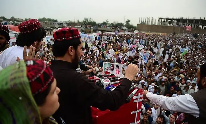 Demonstrators of Pashtun Protection Movement gather at a public rally in Peshawar in this undated image. &mdash; AFP/File